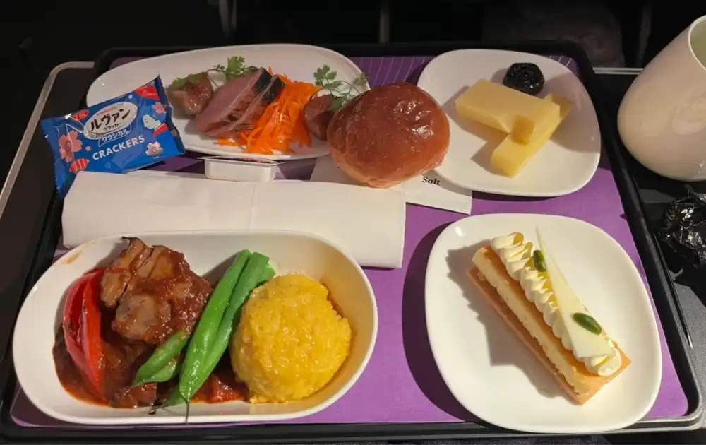 ニュージーランド航空プレミアムエコノミーの機内食