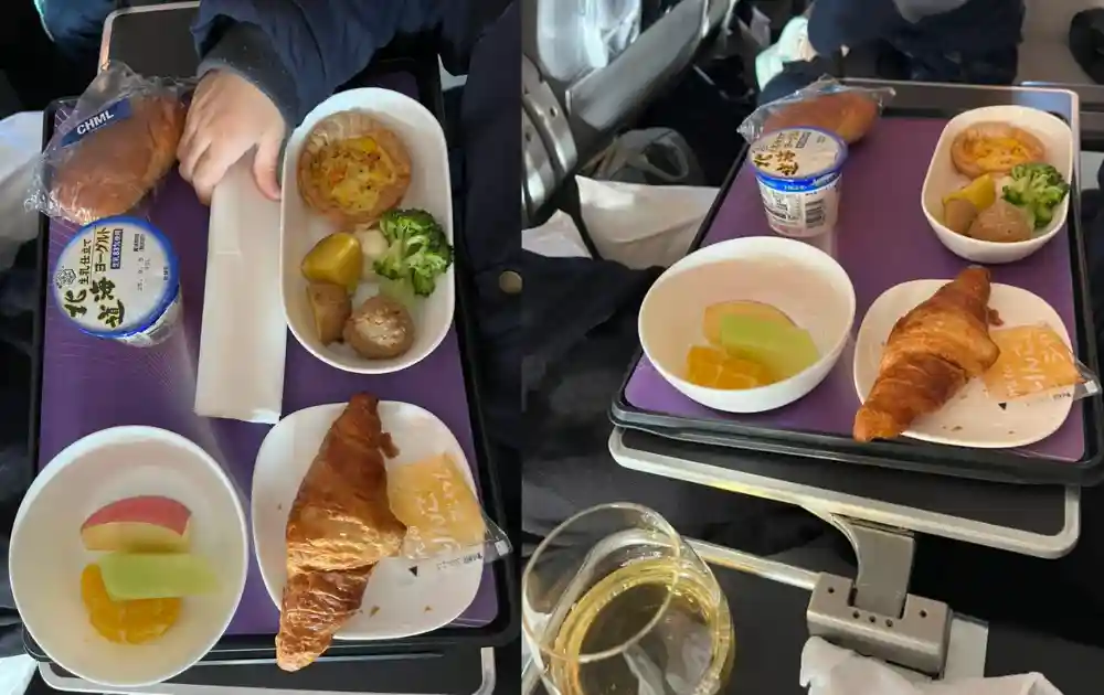 ニュージーランド航空プレミアムエコノミーの機内食