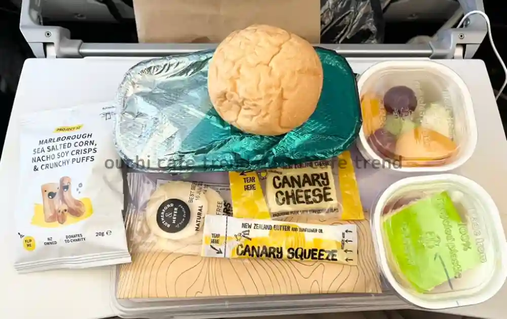 ニュージーランド航空エコノミー機内食ランチ昼食
