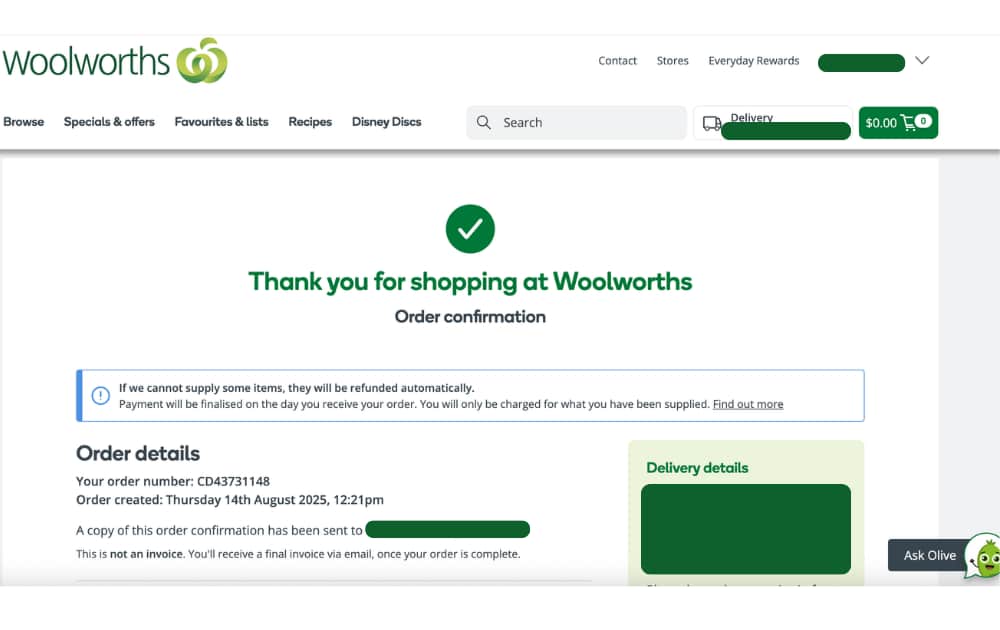 Woolworthsネットスーパーの会員登録、利用方法