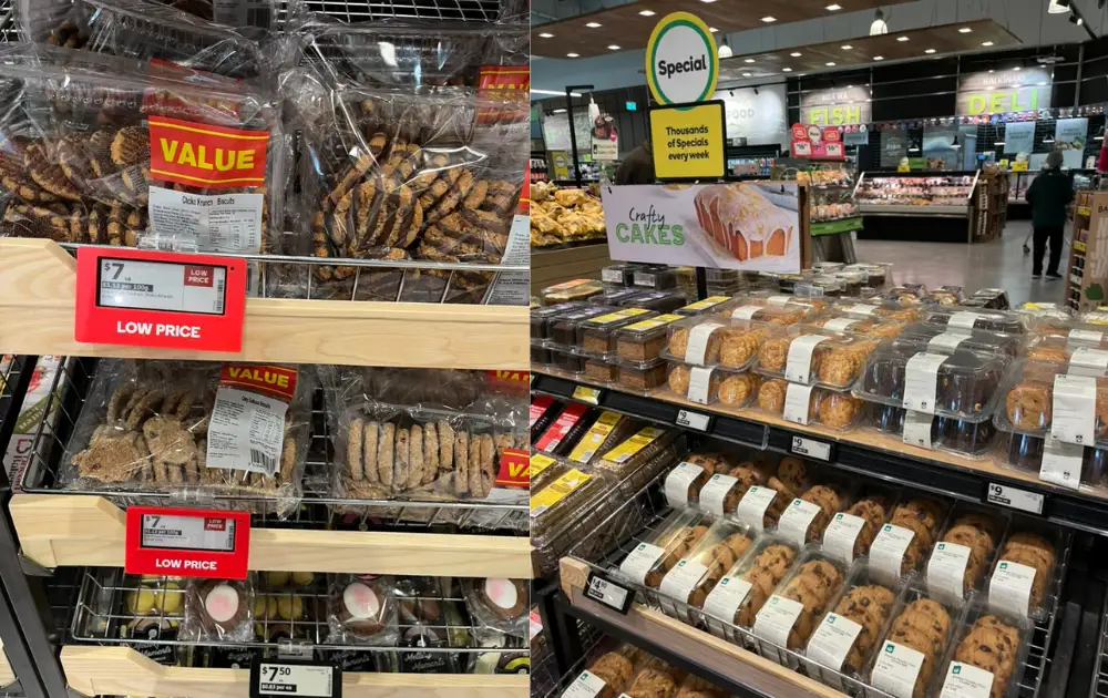 Woolworthsの店内の様子、ティータイムのお菓子